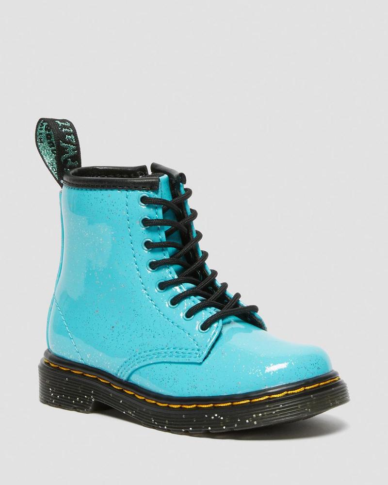 Turquoise Kids\' Dr Martens Toddler 1460 Glitter Lace Up Boots | CA 693CTV